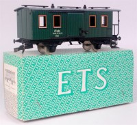 Lot 456 - ETS green 4 wheel baggage car CSD with centre...