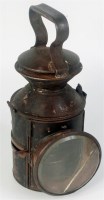 Lot 89 - A Great Eastern Railway knob-lamp dated 1914...