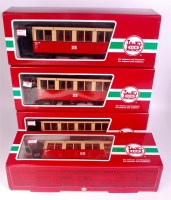 Lot 538 - 4 LGB 31610 DR red/cream bogie balcony coaches...