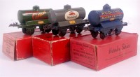 Lot 571 - 3x Hornby 1931-2 blue Redline petrol tank...