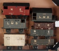 Lot 592 - 7 assorted wooden Bassett-Lowke wagons...