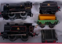 Lot 596 - Hornby 1954-61 black BR clockwork type 50...