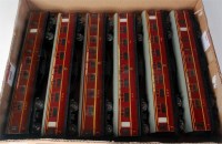 Lot 660 - 6 Hornby Dublo D3 LMS coaches, all with grey...