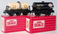 Lot 696 - Hornby 'United Dairies' six wheeled wagon in...