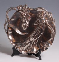 Lot 81 - An Art Nouveau WMF cast and embossed pewter...