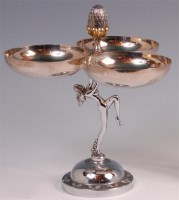 Lot 85 - An Art Deco style chrome plated three division...