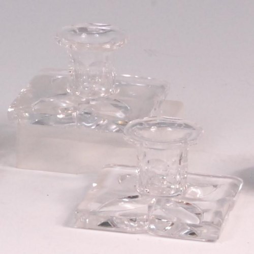 Lot 94 - A pair of Stuart heavy moulded clear glass...