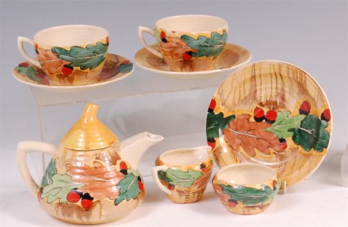 Lot 15 - A 1930s Clarice Cliff painted pottery 'tea for...