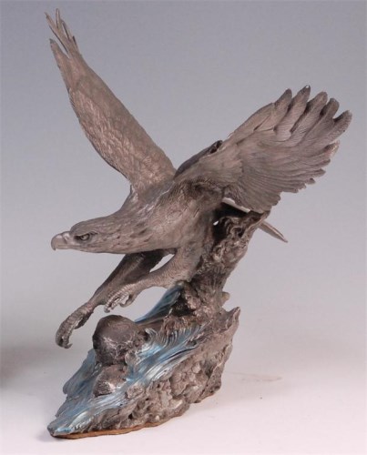 Lot 24 - A Fine Pewter cast model of a bald eagle, in...