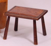 Lot 227 - An Arts & Crafts beech and tan leather...
