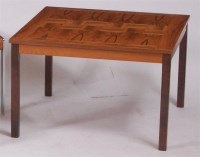 Lot 258 - A 1970s Danish rosewood square section coffee...