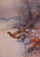 Lot 722 - William E Powell (1878-1955) - Pheasants in...