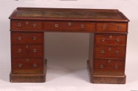 Lot 900 - A Victorian mahogany twin pedestal writing...