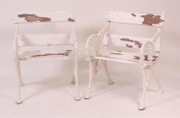 Lot 901 - A pair of Victorian cast iron and white enamel...