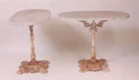 Lot 902 - A pair of Victorian cast iron marble topped...