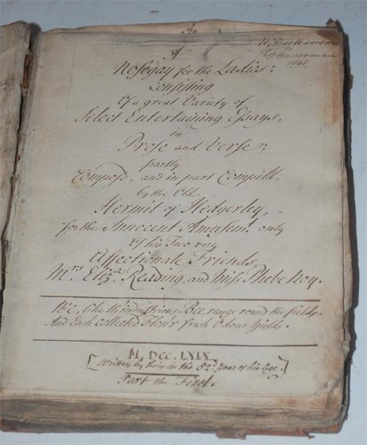 Lot 312 - Mss book, A Nosegay for the Ladies by the Old...