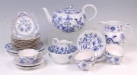 Lot 446 - A Meissen porcelain onion pattern part teaset,...