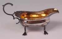 Lot 478 - A George III silver sauceboat, having shell...