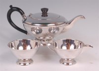 Lot 500 - An Art Deco silver three piece teaset,...