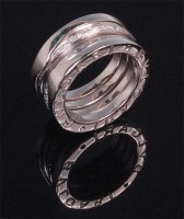 Lot 532 - A Bulgari B.zero.1 18ct white gold band ring,...