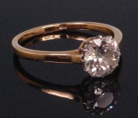 Lot 537 - A ladies 18ct gold diamond solitaire ring, the...