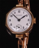 Lot 548 - A ladies Rolex 9ct gold cased wristwatch,...