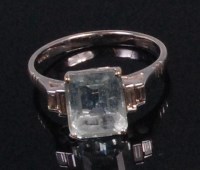 Lot 556 - A contemporary 18ct white gold aquamarine and...