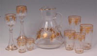 Lot 450 - A suite of early 20th century glass, each gilt...