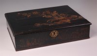 Lot 604 - An early 18th century lacquered lace-box, the...