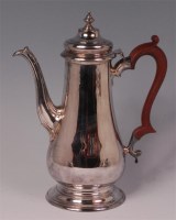 Lot 466 - A silver coffee pot in the Queen Anne style,...