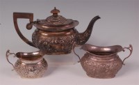 Lot 479 - A late Victorian silver and embossed three...