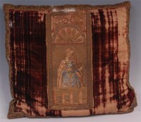 Lot 619 - A pair of early embroidered silk orphrey...