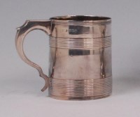 Lot 491 - A late Georgian silver christening mug, with...