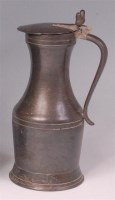 Lot 630 - An 18th century pewter flagon, probably...