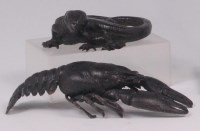 Lot 637 - A late 19th century Austrian bronze lizard,...