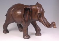 Lot 657 - A large Indian bronze elephant, in standing...