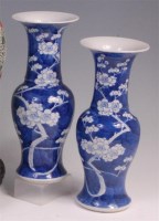 Lot 668 - A pair of Chinese stoneware export vases,...