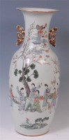 Lot 683 - A Chinese famille verte vase, of baluster form,...