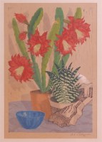 Lot 704 - M E Philips - Still life, screenprint, signed...