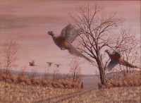 Lot 717 - Mark Chester (b.1960) - Rising pheasants, oil,...