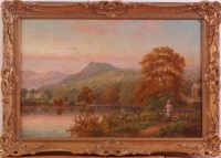 Lot 726 - Octavius T Clark (1850-1921) - River landscape...