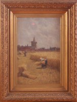 Lot 727 - Alexander Young (1865-1923) - Harvest time at...