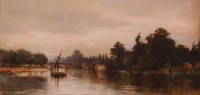 Lot 729 - J Lewis - A view of Kingston Upon Thames, oil...