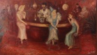 Lot 737 - Leo Petro - Carnaval, oil on canvas, signed...