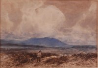 Lot 761 - John Keeley (1849-1930) - Crossing the moor,...