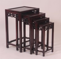 Lot 659 - A Chinese rosewood quartetto nest of...