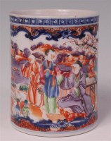 Lot 663 - A 19th century Chinese famille rose tankard,...