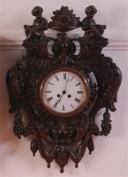 Lot 797 - A circa 1900 French bronzed metal wall clock,...