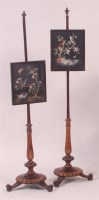 Lot 830 - A pair of William IV rosewood pedestal pole...