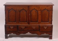 Lot 843 - An 18th century and later joined oak mule...